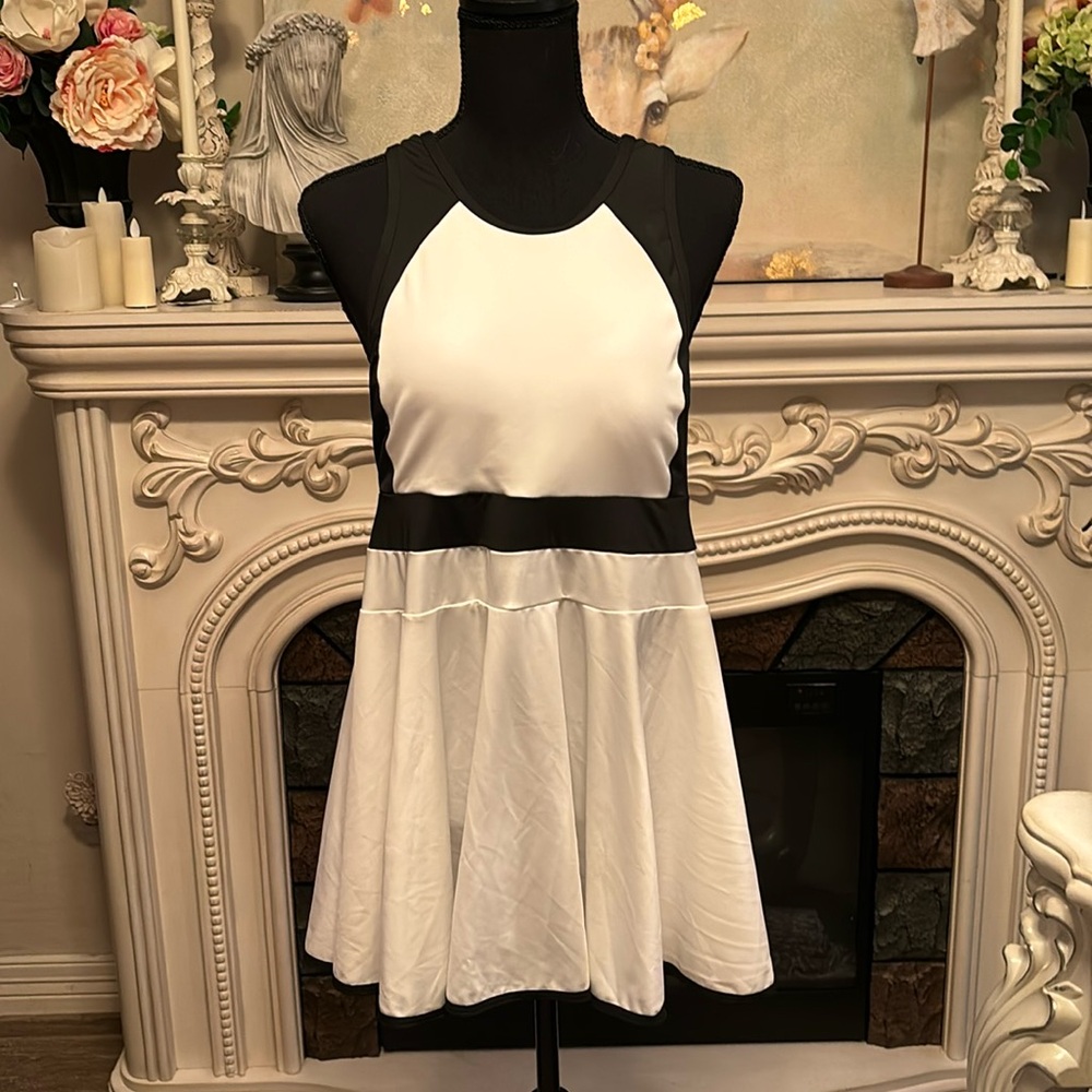 Large Black and white active dress with modesty shorts
